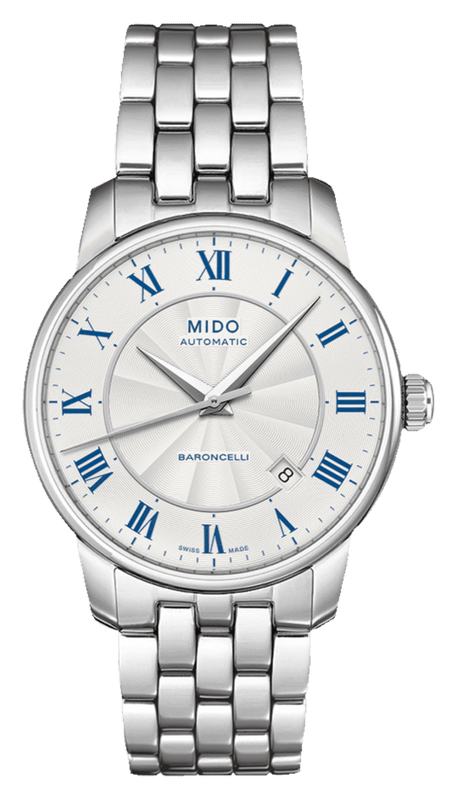 Mido Baroncelli III Automatic Silver Dial Silver Steel Strap Watch For Men - M8600.4.21.1