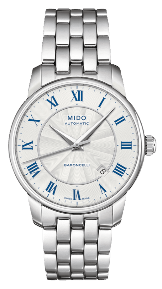 Mido Baroncelli III Automatic Silver Dial Silver Steel Strap Watch For Men - M8600.4.21.1