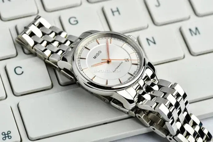 Mido Baroncelli III Automatic Silver Dial Silver Steel Strap Watch For Women - M7600.4.10.1