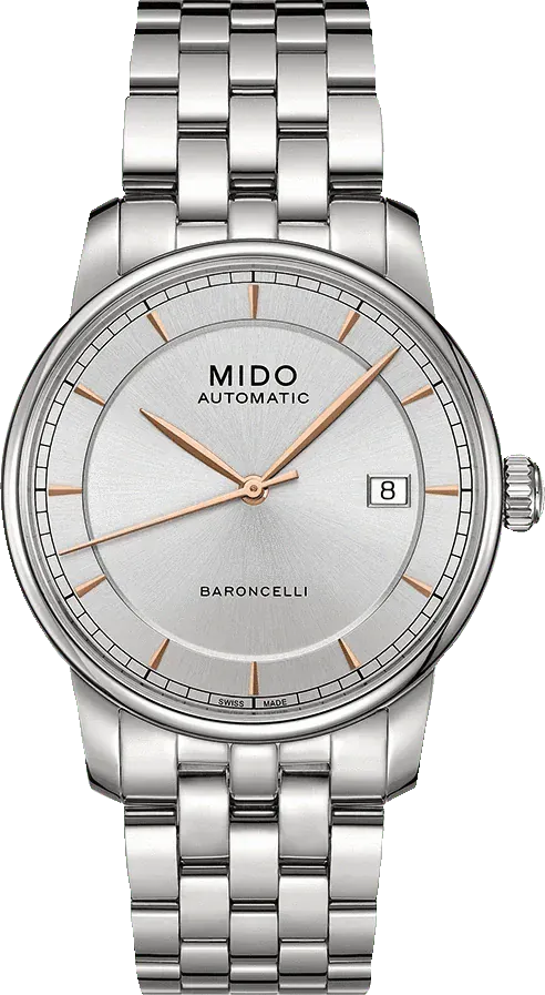 Mido Baroncelli III Automatic Silver Dial Silver Steel Strap Watch For Women - M7600.4.10.1