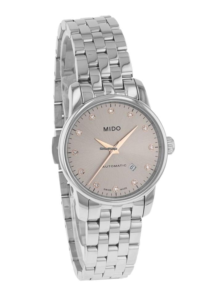 Mido Baroncelli III Automatic Silver Dial Silver Steel Strap Watch For Women - M7600.4.21.1