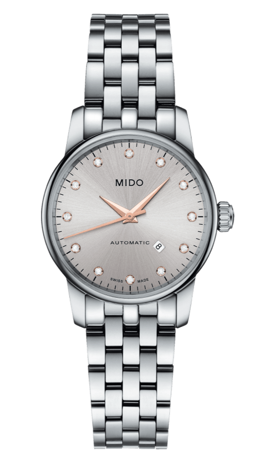 Mido Baroncelli III Automatic Silver Dial Silver Steel Strap Watch For Women - M7600.4.21.1