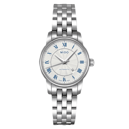Mido Baroncelli III Automatic Silver Dial Silver Steel Strap Watch For Women - M7600.4.21.1