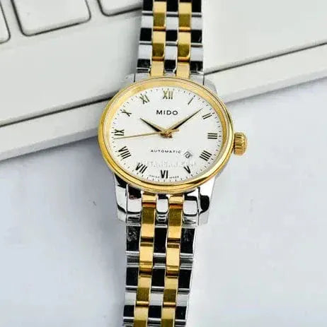 Mido Baroncelli III Automatic White Dial Two Tone Steel Strap Watch For Women - M7600.9.26.1