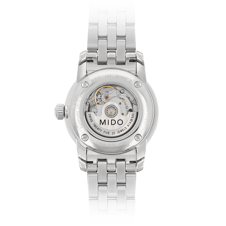 Mido Baroncelli III Automatic White Dial Two Tone Steel Strap Watch For Women - M7600.9.26.1