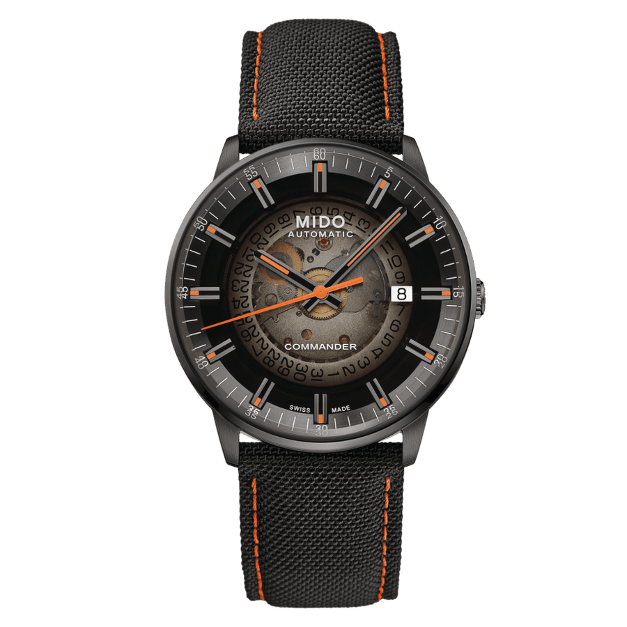 Mido Commander Automatic Gradient Black Dial Black Nylon Strap Watch For Men - M021.407.37.411.00