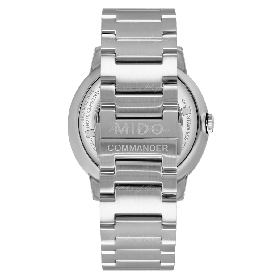 Mido Commander II Automatic Black Dial Silver Steel Strap Watch For Men - M021.431.11.051.00