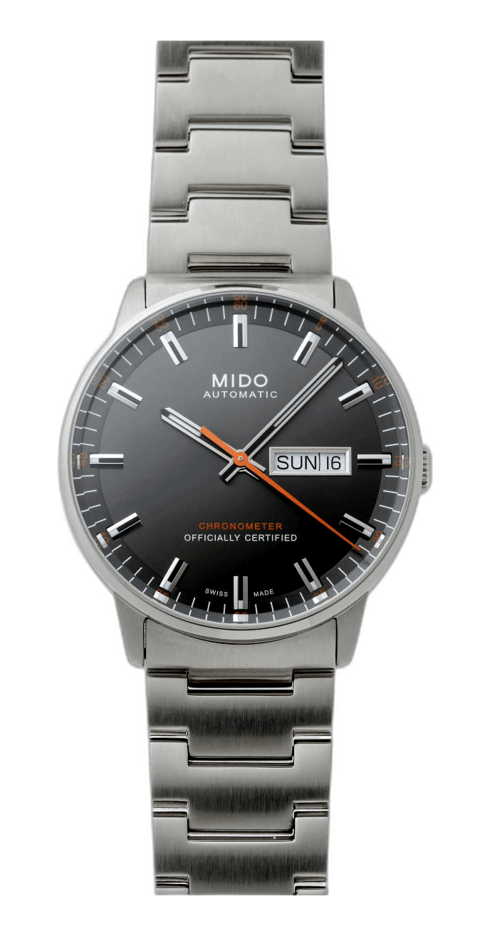 Mido Commander II Automatic Chronometer Grey Dial Silver Steel Strap Watch For Men - M021.431.11.061.01