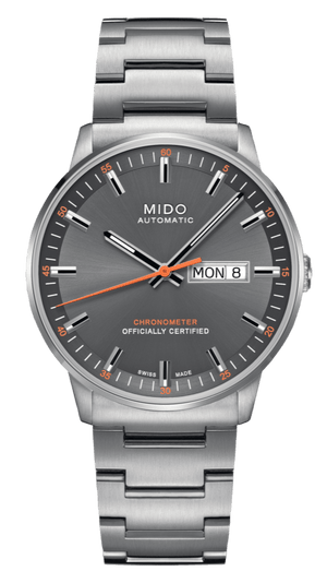 Mido Commander II Automatic Chronometer Grey Dial Silver Steel Strap Watch For Men - M021.431.11.061.01