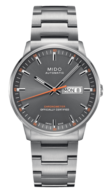 Mido Commander II Automatic Chronometer Grey Dial Silver Steel Strap Watch For Men - M021.431.11.061.01