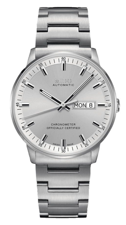 Mido Commander II Automatic Chronometer Silver Dial Silver Steel Strap Watch For Men - M021.431.11.031.00