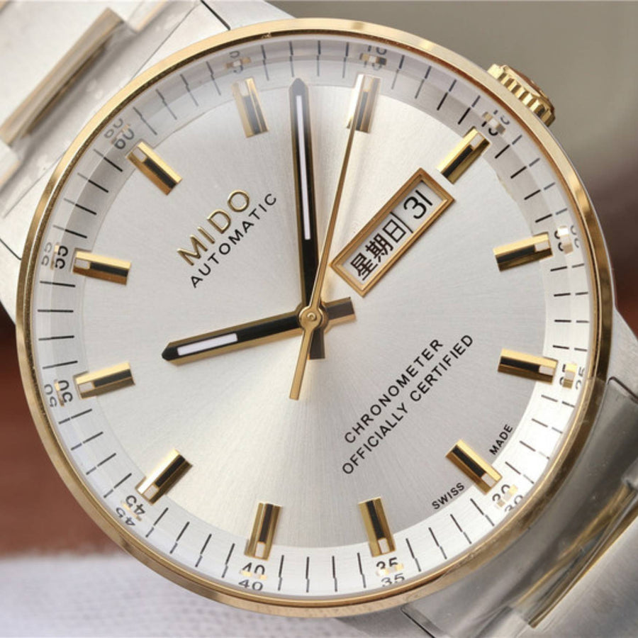 Mido Commander II Automatic Chronometer Silver Dial Two Tone Steel Strap Watch For Men - M021.431.22.071.00