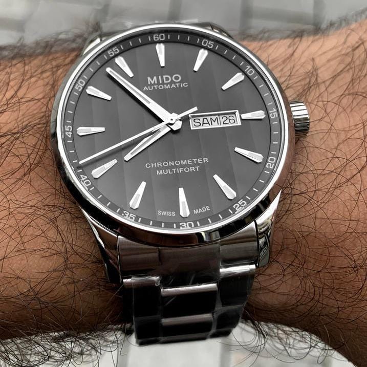 Mido Multifort Automatic Gray Dial Silver Steel Strap Watch For Men - M005.430.11.061.80