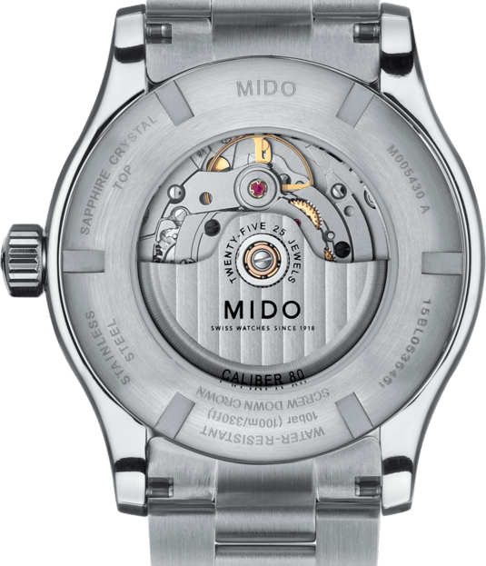 Mido Multifort Automatic Gray Dial Silver Steel Strap Watch For Men - M005.430.11.061.80
