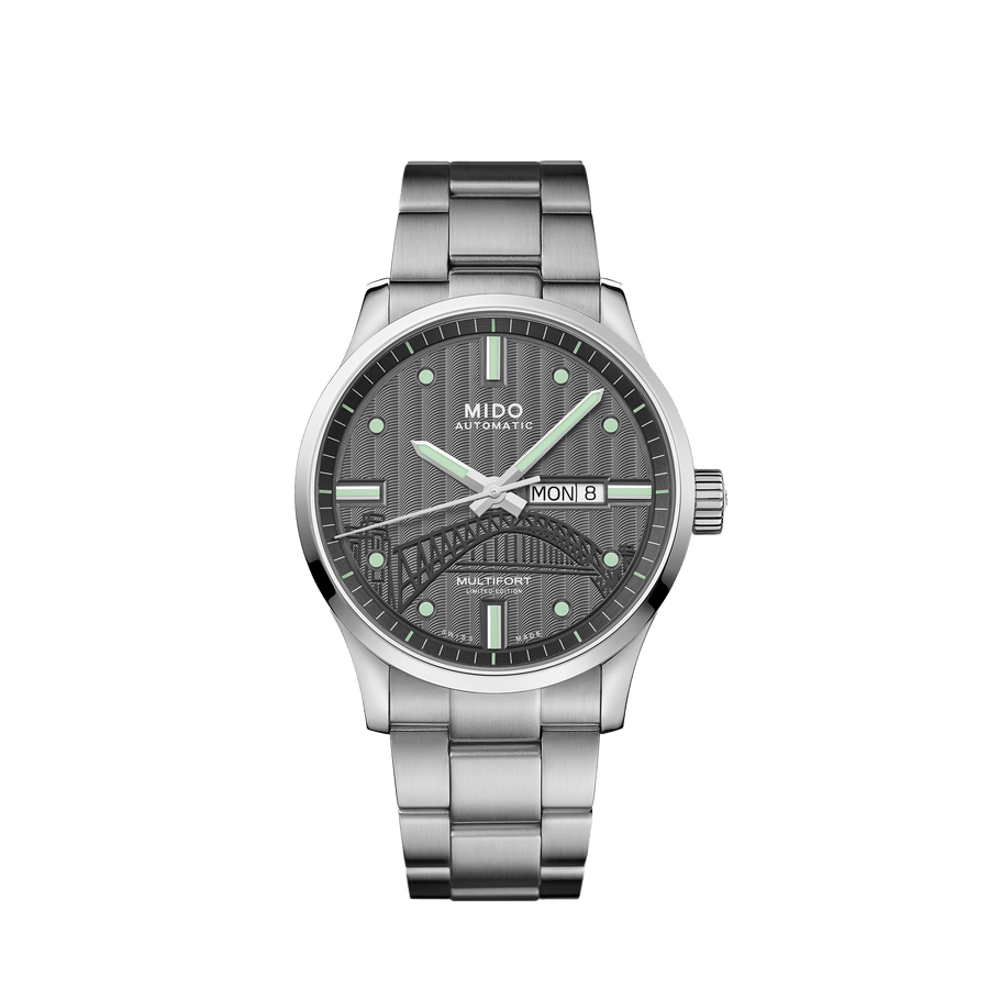 Mido Multifort Automatic Gray Dial Silver Steel Strap Watch For Men - M005.430.11.061.80