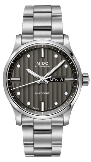 Mido Multifort Automatic Gray Dial Silver Steel Strap Watch For Men - M005.430.11.061.80