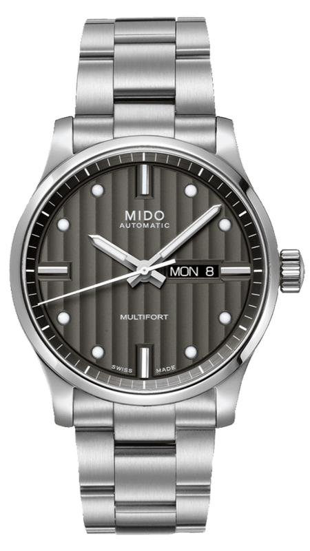 Mido Multifort Automatic Gray Dial Silver Steel Strap Watch For Men - M005.430.11.061.80