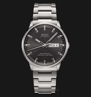 Mido Commander II Automatic Chronometer Grey Dial Silver Steel Strap Watch For Men - M021.431.11.061.00