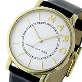 Marc Jacobs Roxy White Dial Black Leather Strap Watch for Women - MJ1532