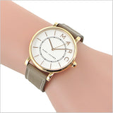 Marc Jacobs Roxy White Dial Cement Leather Strap Watch for Women - MJ1533