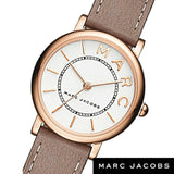 Marc Jacobs Roxy White Dial Light Brown Leather Strap Watch for Women - MJ1538