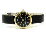 Marc Jacobs Roxy Black Dial Black Leather Strap Watch for Women - MJ1592