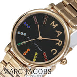 Marc Jacobs Roxy Black Dial Rose Gold Stainless Steel Strap Watch for Women - MJ3569