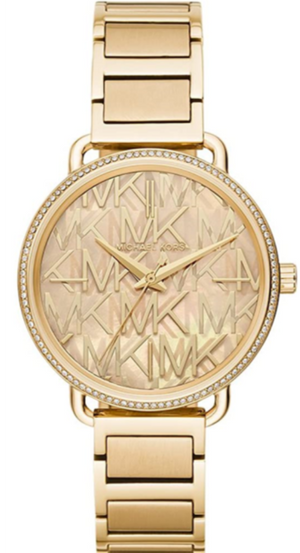 Michael Kors Portia Quartz Gold Dial Gold Steel Strap Watch For Women - MK3886