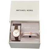 Michael Kors Pyper Quartz Silver Dial Brown Leather Strap Watch for Women - MK1036