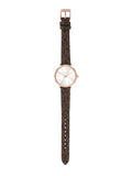 Michael Kors Pyper Quartz Silver Dial Brown Leather Strap Watch for Women - MK1036