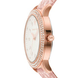 Michael Kors Tibby Silver Dial Pink Leather Strap Watch for Women - MK1050