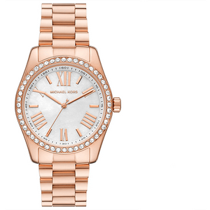 Michael Kors Lexington White Dial Rose Gold Steel Strap Watch for Women - MK1088