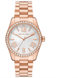 Michael Kors Lexington White Dial Rose Gold Steel Strap Watch for Women - MK1088