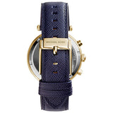 Michael Kors Runway Quartz Gold Dial Blue Leather Strap Watch For Women - MK2285