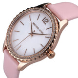 Michael Kors Layton Three-Hand White Dial Pink Leather Strap Watch for Women - MK2909