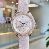 Michael Kors Tibby Multifunction Rose Gold Dial Pink Leather Strap Watch For Women - MK2955