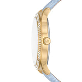 Michael Kors Tibby Multifunction White Dial Blue Leather Strap Watch For Women - MK2965