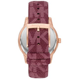 Michael Kors Tibby Multifunction Red Dial Red Leather Strap Watch For Women - MK2967