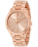 Michael Kors Slim Runway Rose Gold Dial Rose Gold Steel Strap Watch for Women - MK3197