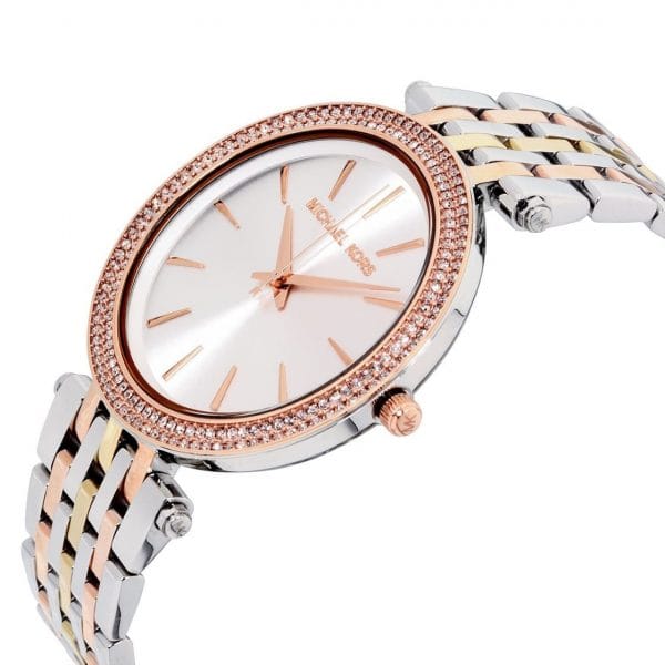 Michael Kors Darci Silver Dial Two Tone Stainless Steel Strap Watch for Women - MK3203
