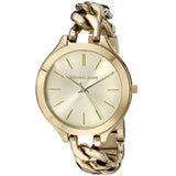 Michael Kors Runway Gold Dial Gold Steel Strap Watch for Women - MK3222