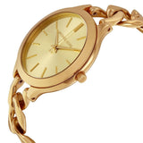 Michael Kors Runway Gold Dial Gold Steel Strap Watch for Women - MK3222