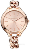 Michael Kors Slim Runway Rose Gold Dial Rose Gold Steel Strap Watch for Women - MK3223