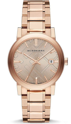 Burberry The City Rose Gold Dial Rose Gold Steel Strap Watch for Women - BU9034