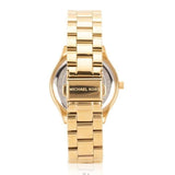 Michael Kors Slim Runway Gold Dial Gold Steel Strap Watch for Women - MK3477