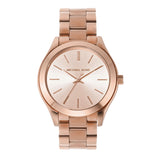 Michael Kors Slim Runway Rose Gold Dial Rose Gold Steel Strap Watch for Women - MK3513