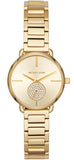 Michael Kors Portia Quartz Gold Dial Gold Steel Strap Watch For Women - MK3838