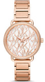 Michael Kors Portia Quartz Silver Dial Rose Gold Steel Strap Watch For Women - MK3887