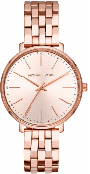 Michael Kors Pyper Three-Hand Rose Gold Dial Rose Gold Steel Strap Watch For Women - MK3897