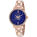 Michael Kors Sofie Analog Quartz Blue Dial Rose Gold Steel Strap Watch For Women - MK3971